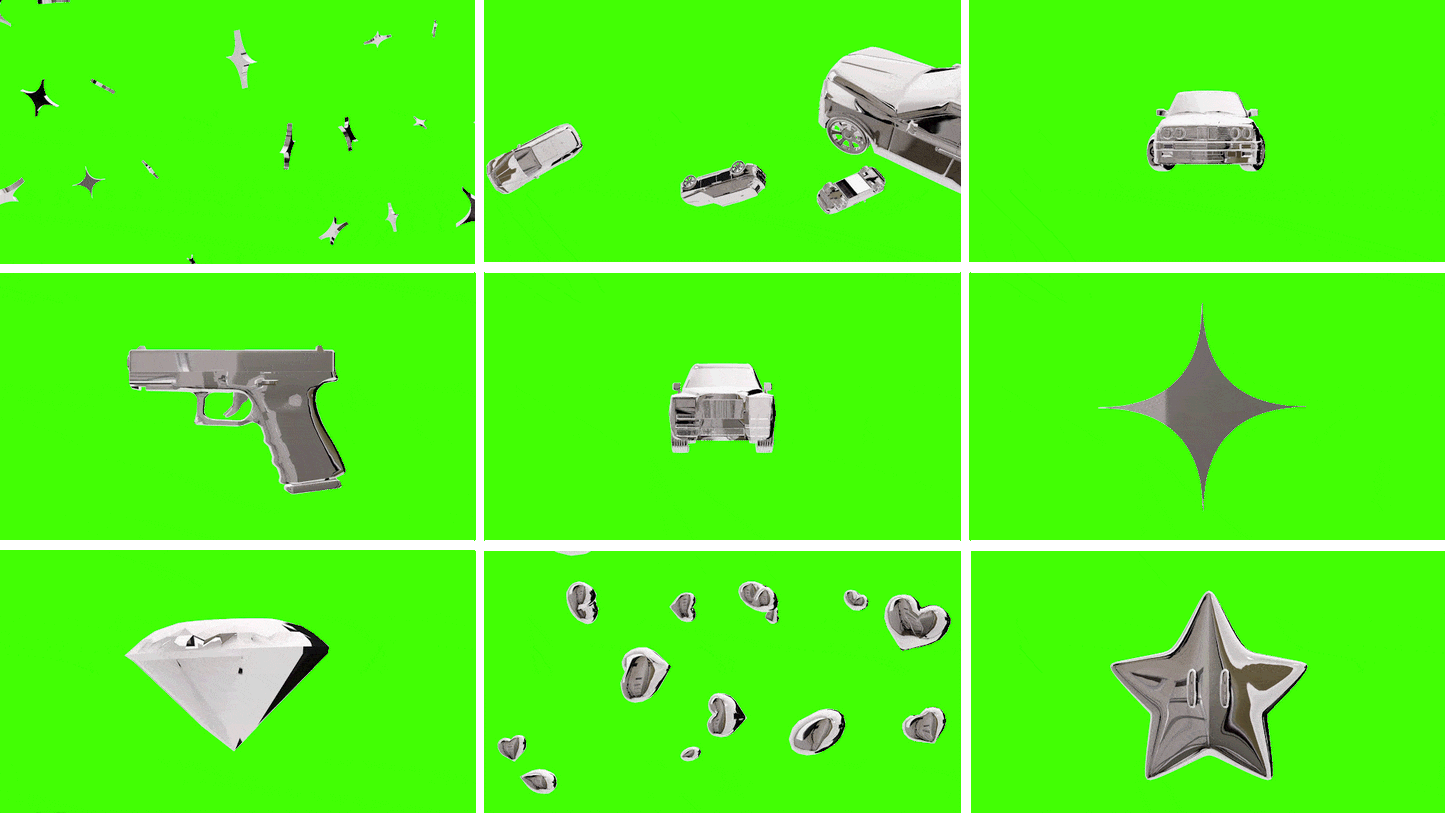 3D Chrome Video Assets Overlay Pack