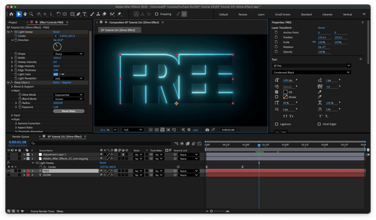 Shine Glow Light Sweep Preset After Effects - Free Sample