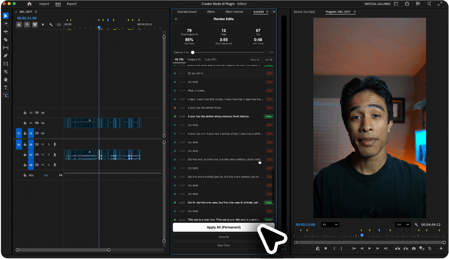 AutoEdit™ Creator Mode - AI Content Editor