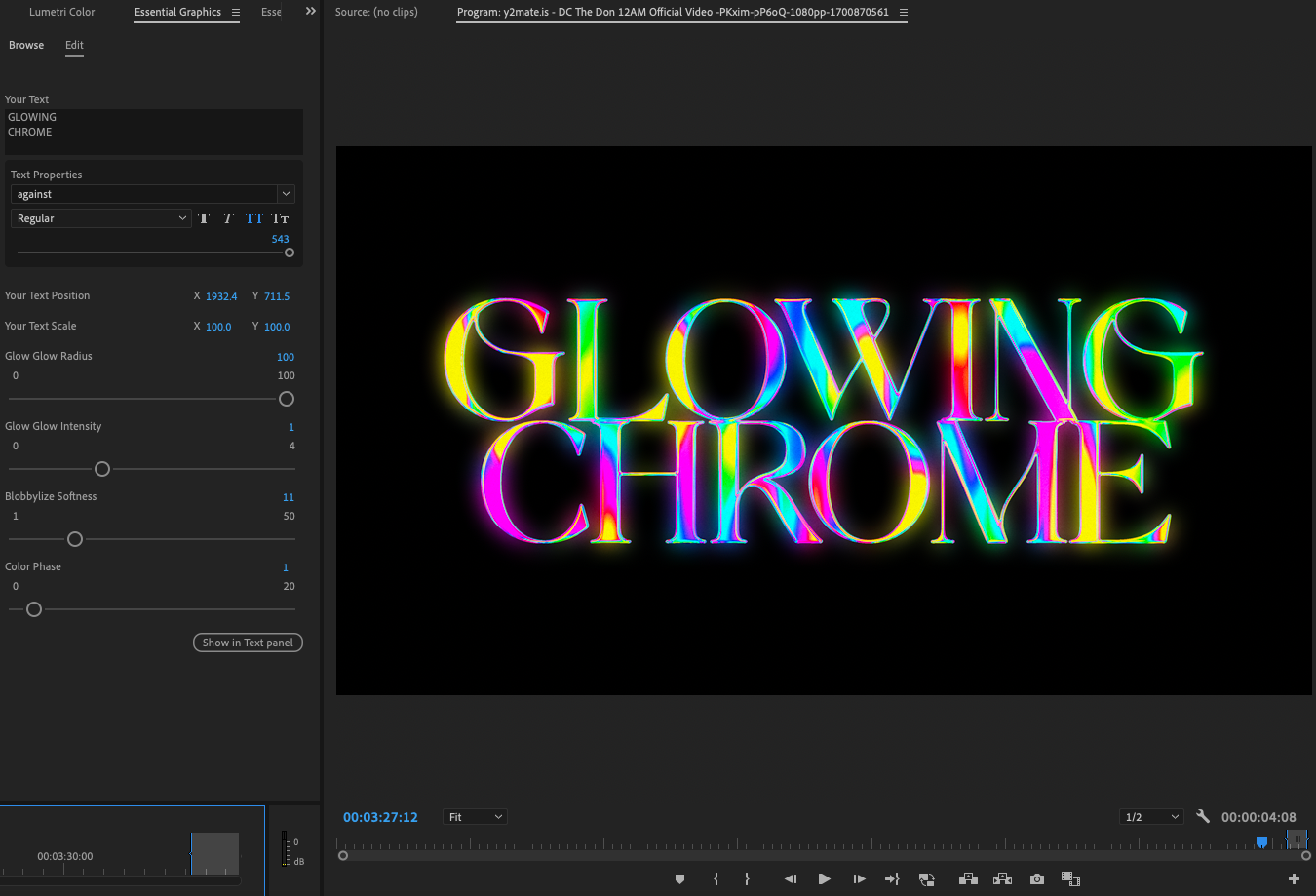 30 Glowing Neon Chrome Title Card MOGRT Templates