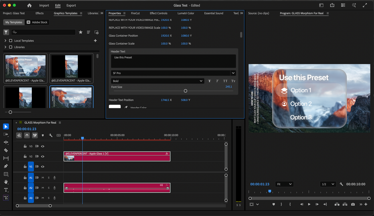 Apple Liquid Glass Animation Pack (20x MOGRT Presets)