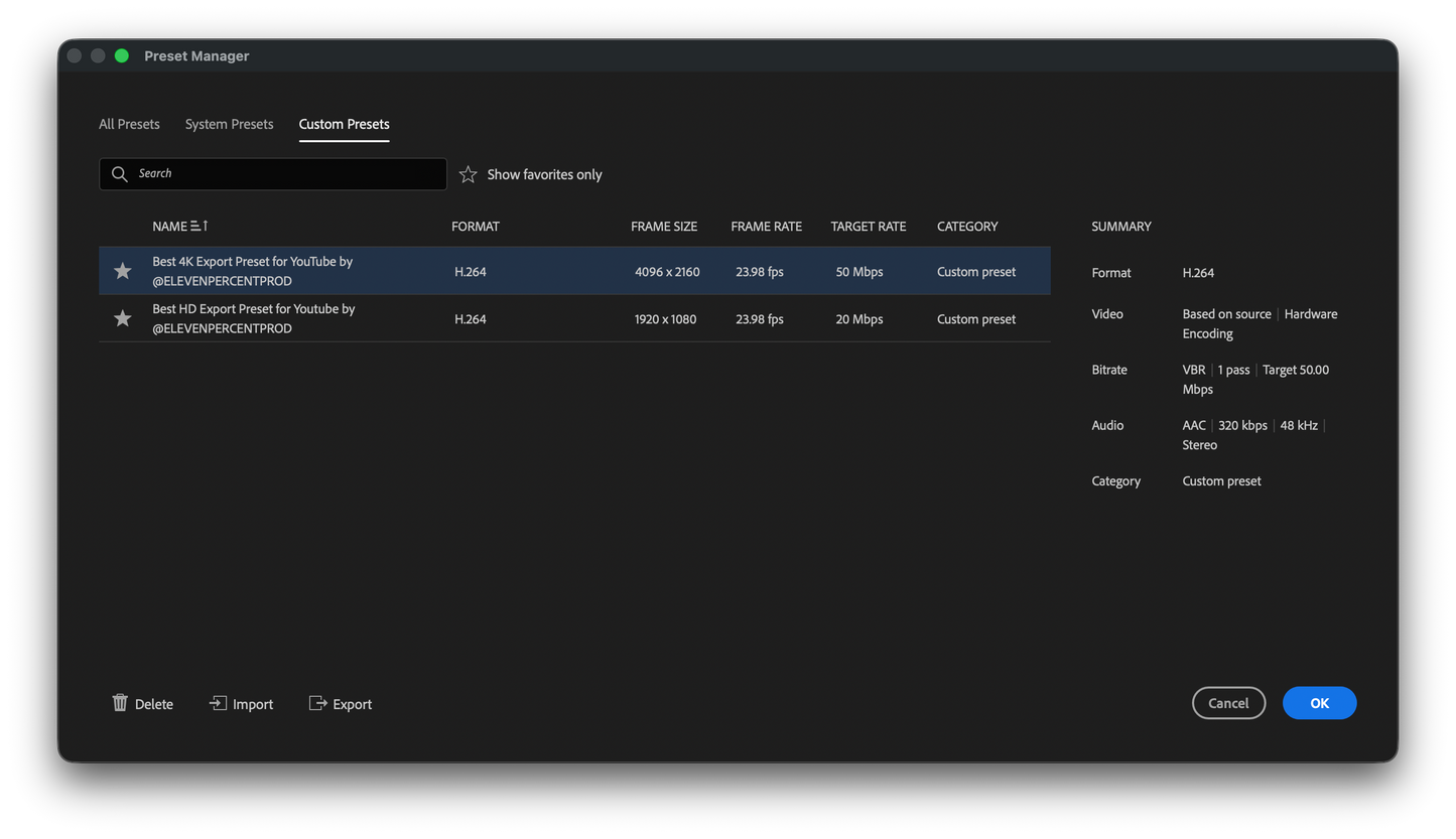 Free Premiere Pro YouTube Export Presets for 4K, HD, and Smaller File Sizes